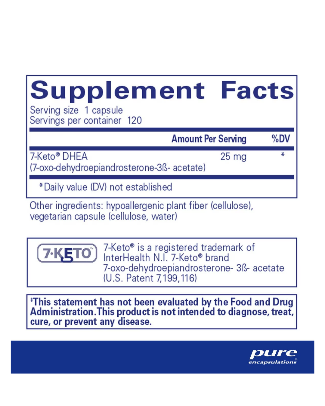Pure Encapsulations 7-KETO® DHEA 25 mg