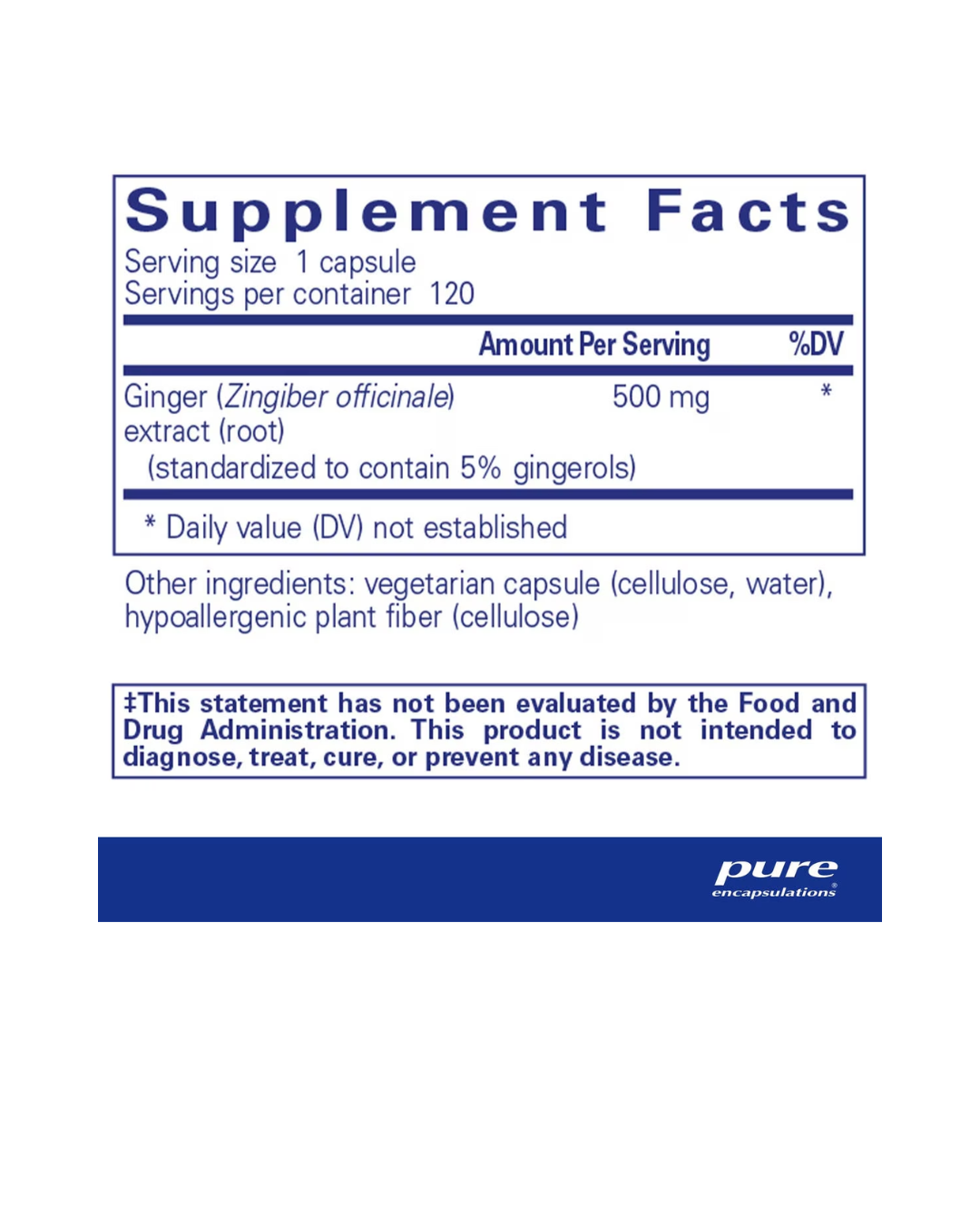 Pure Encapsulations Ginger Extract 120's
