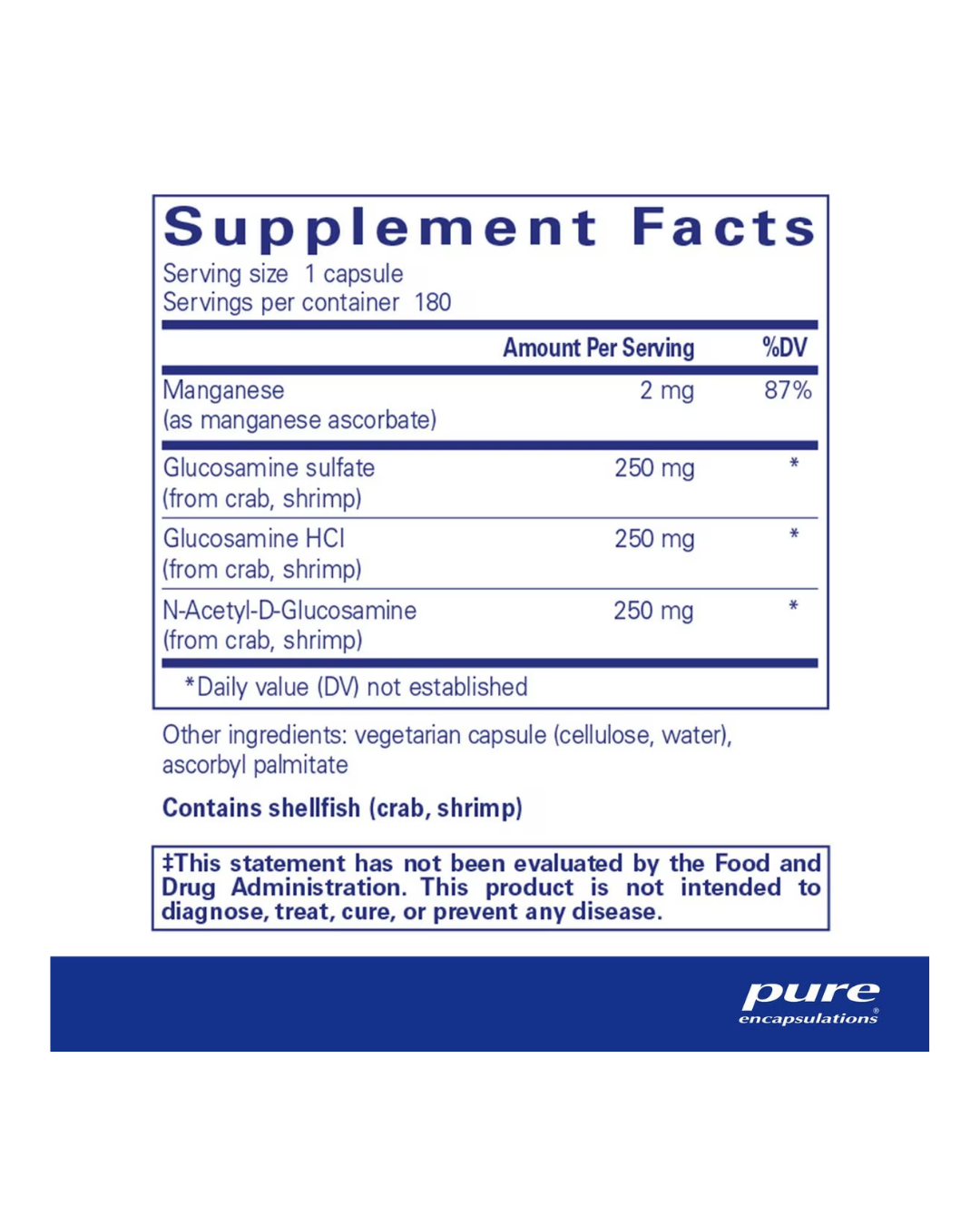 Pure Encapsulations Glucosamine Complex 180's
