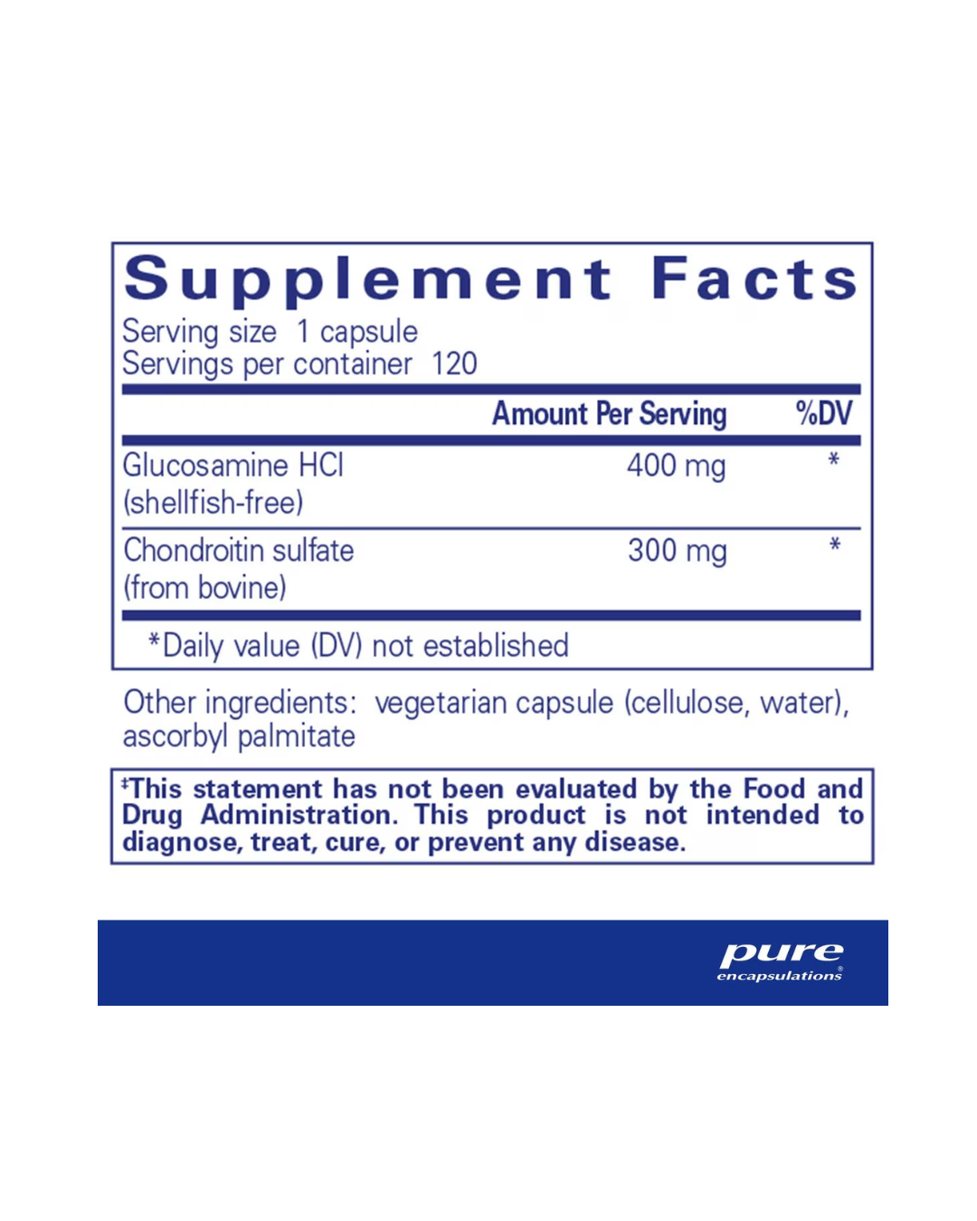 Pure Encapsulations Glucosamine HCl Chondroitin 120's