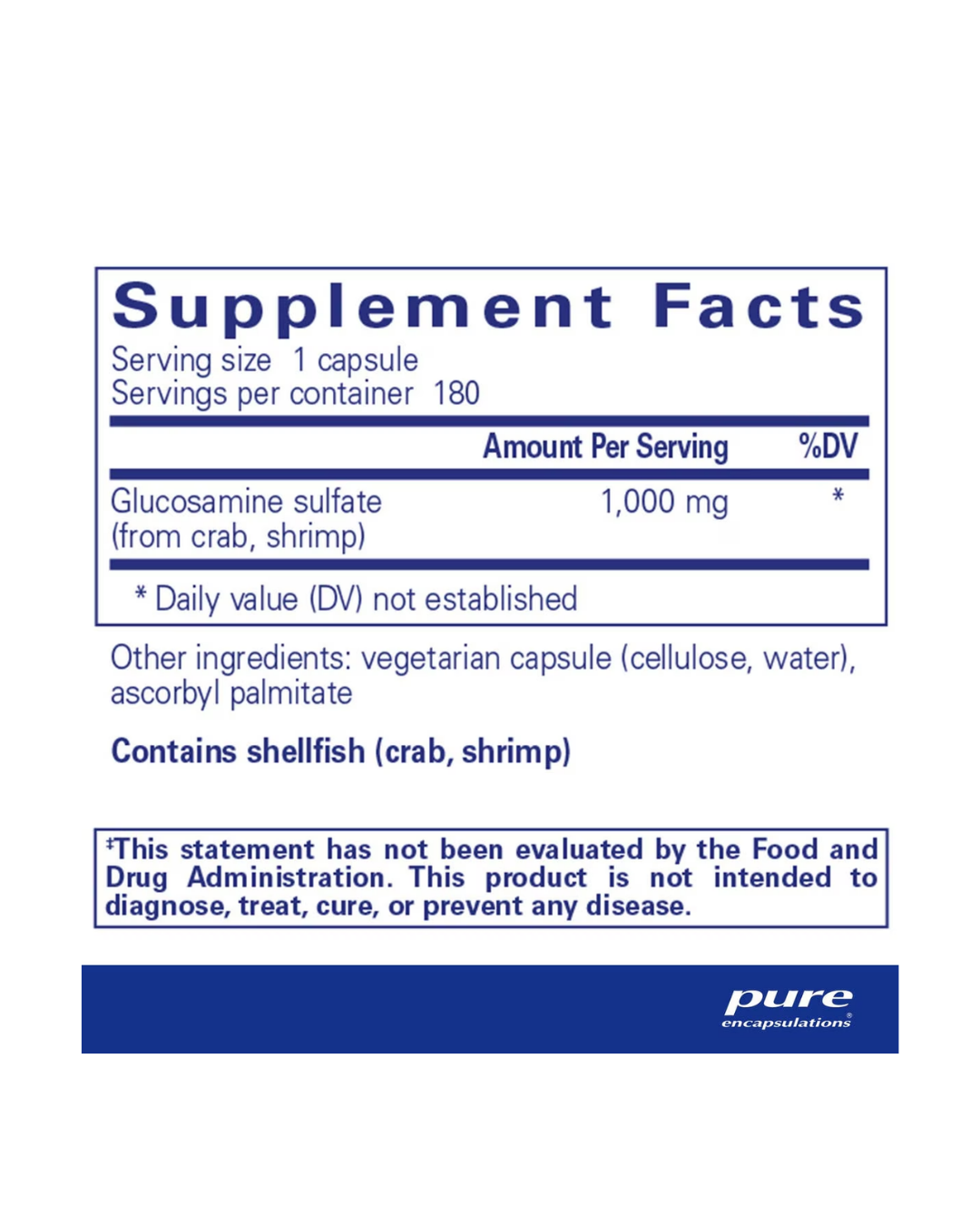 Pure Encapsulations Glucosamine Sulfate 1,000 mg supports joint comfort and cartilage health