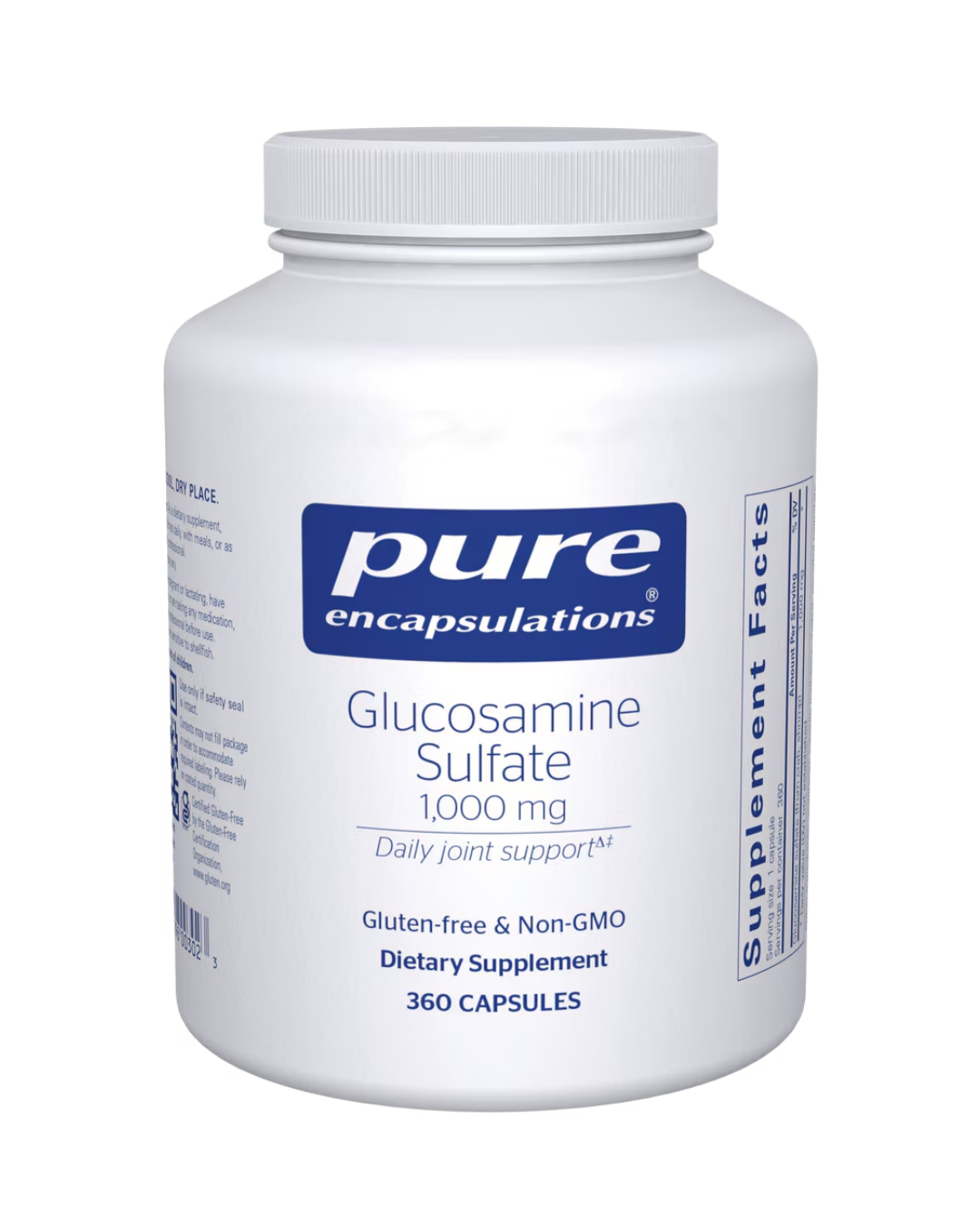 Pure Encapsulations Glucosamine Sulfate 1,000 mg supplement bottle packaging
