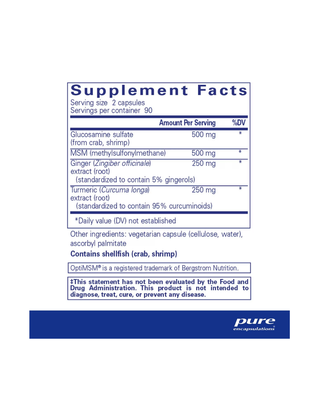Pure Encapsulations Glucosamine Sulfate 1,000 mg supports joint comfort and cartilage health