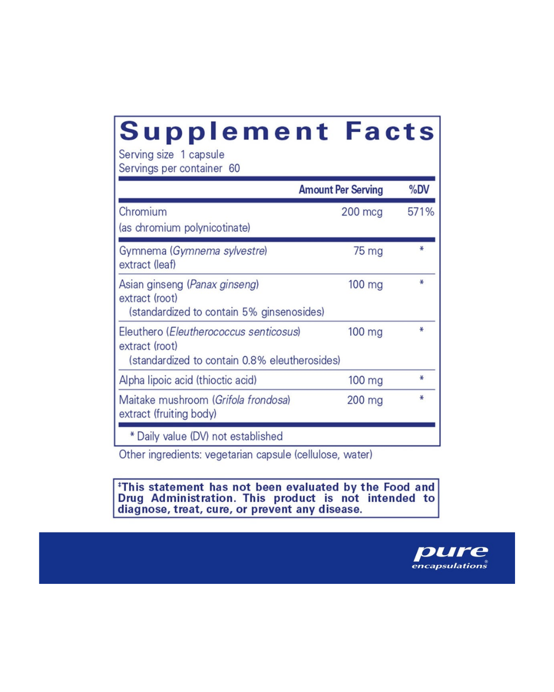 Pure Encapsulations Glucose Support Formula supplement bottle packaging