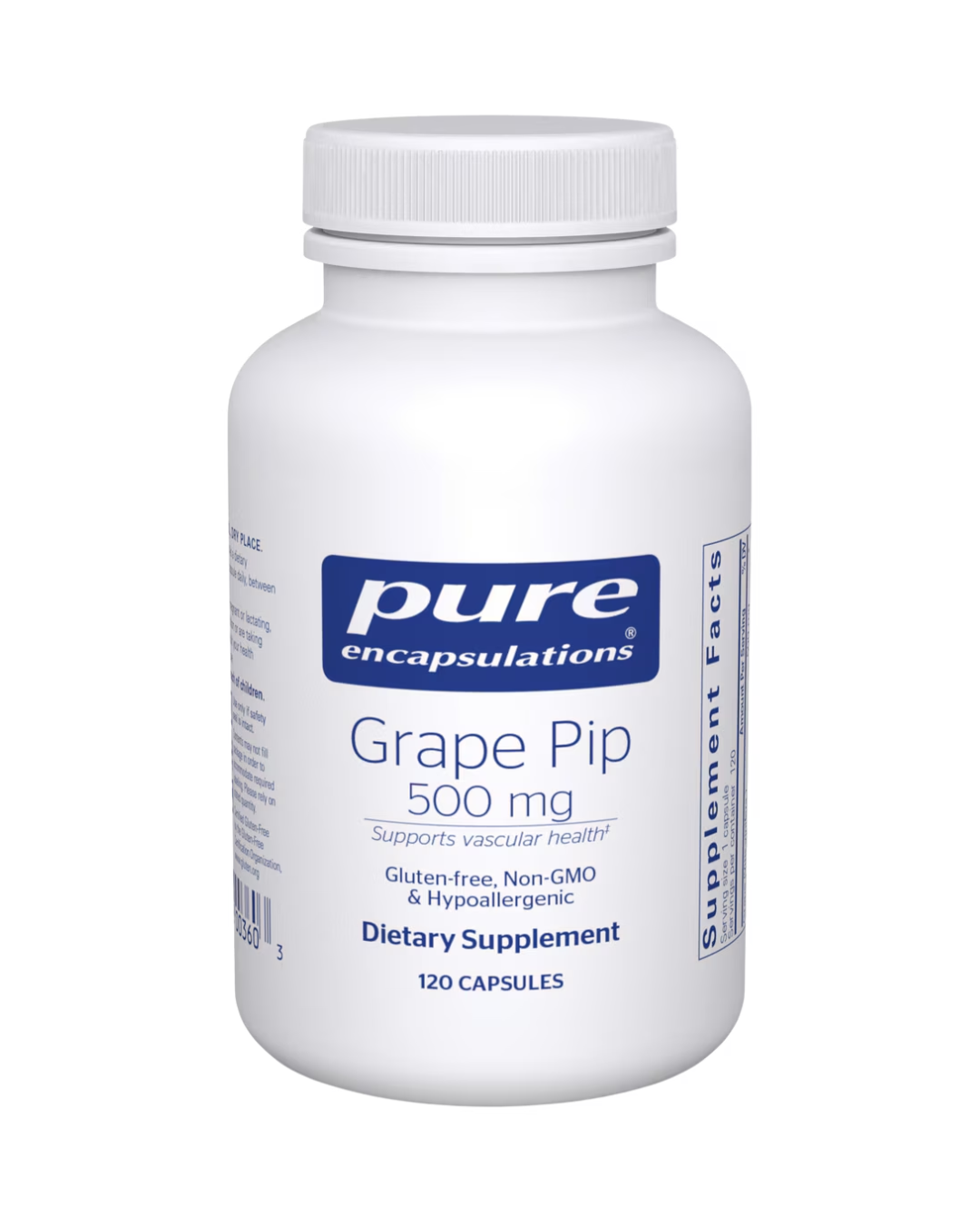 Pure Encapsulations Grape Pip 500 Mg. 120's