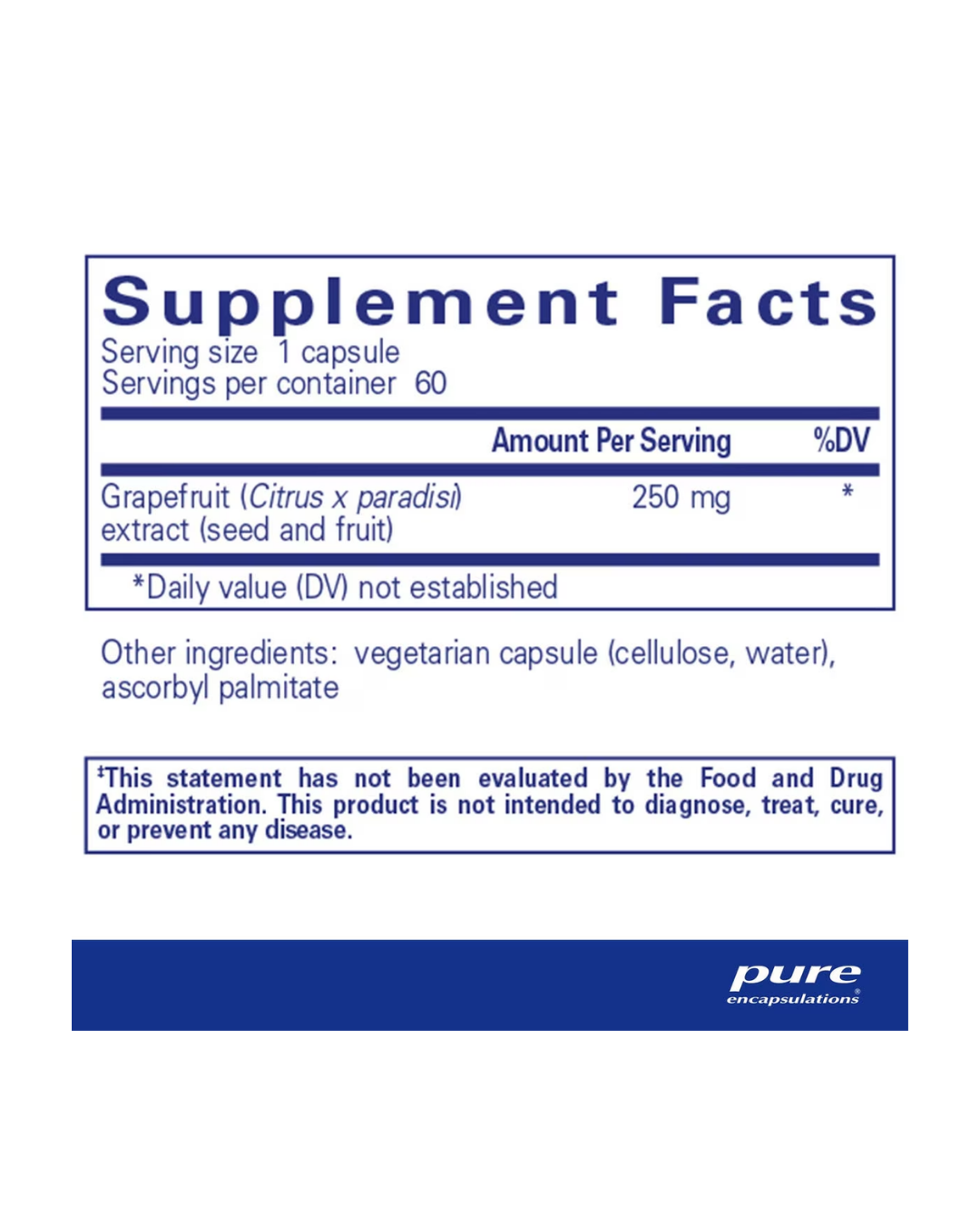 Pure Encapsulations Grapefruit Seed Extract supplement bottle packaging