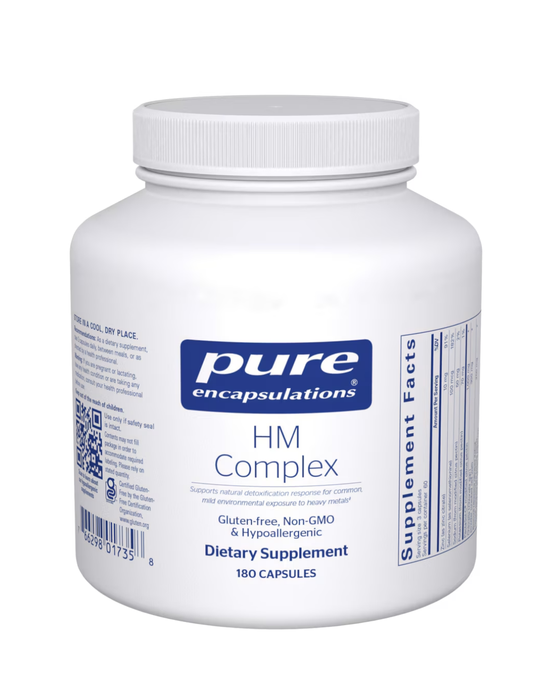 Pure Encapsulations HM Complex label showing supplement facts and usage information