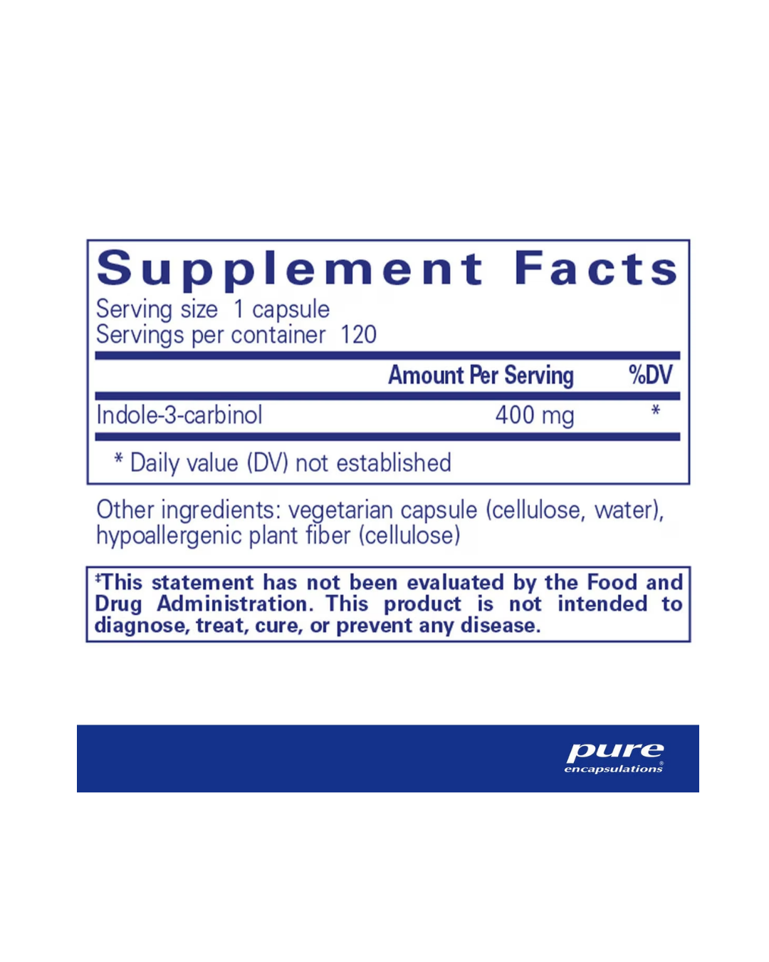 Pure Encapsulations Indole-3-Carbinol 400 mg