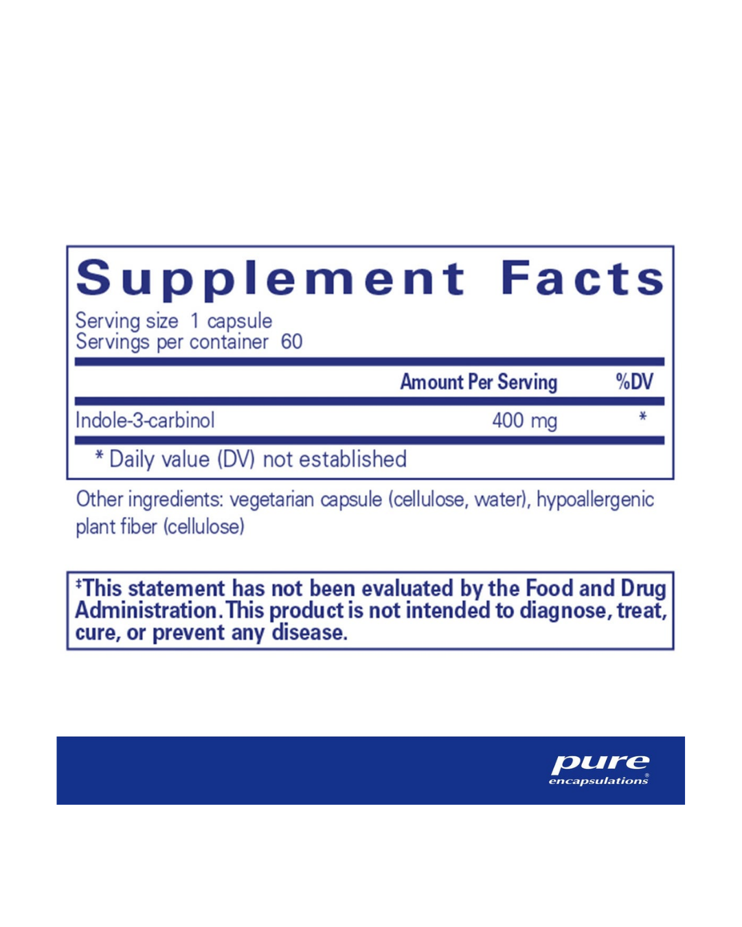 Pure Encapsulations Indole-3-Carbinol 400 mg