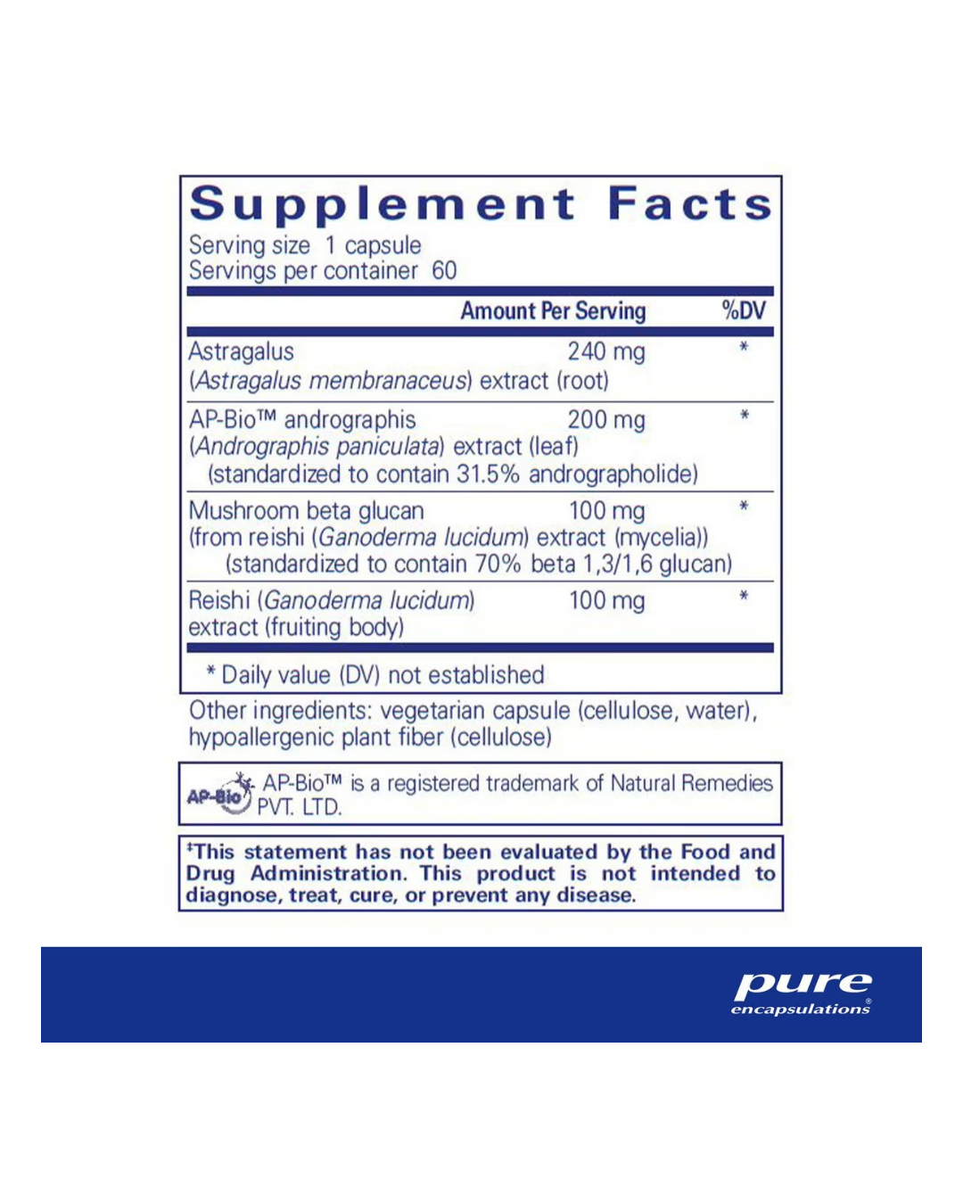 Pure Encapsulations Innate Immune Support supplement bottle packaging