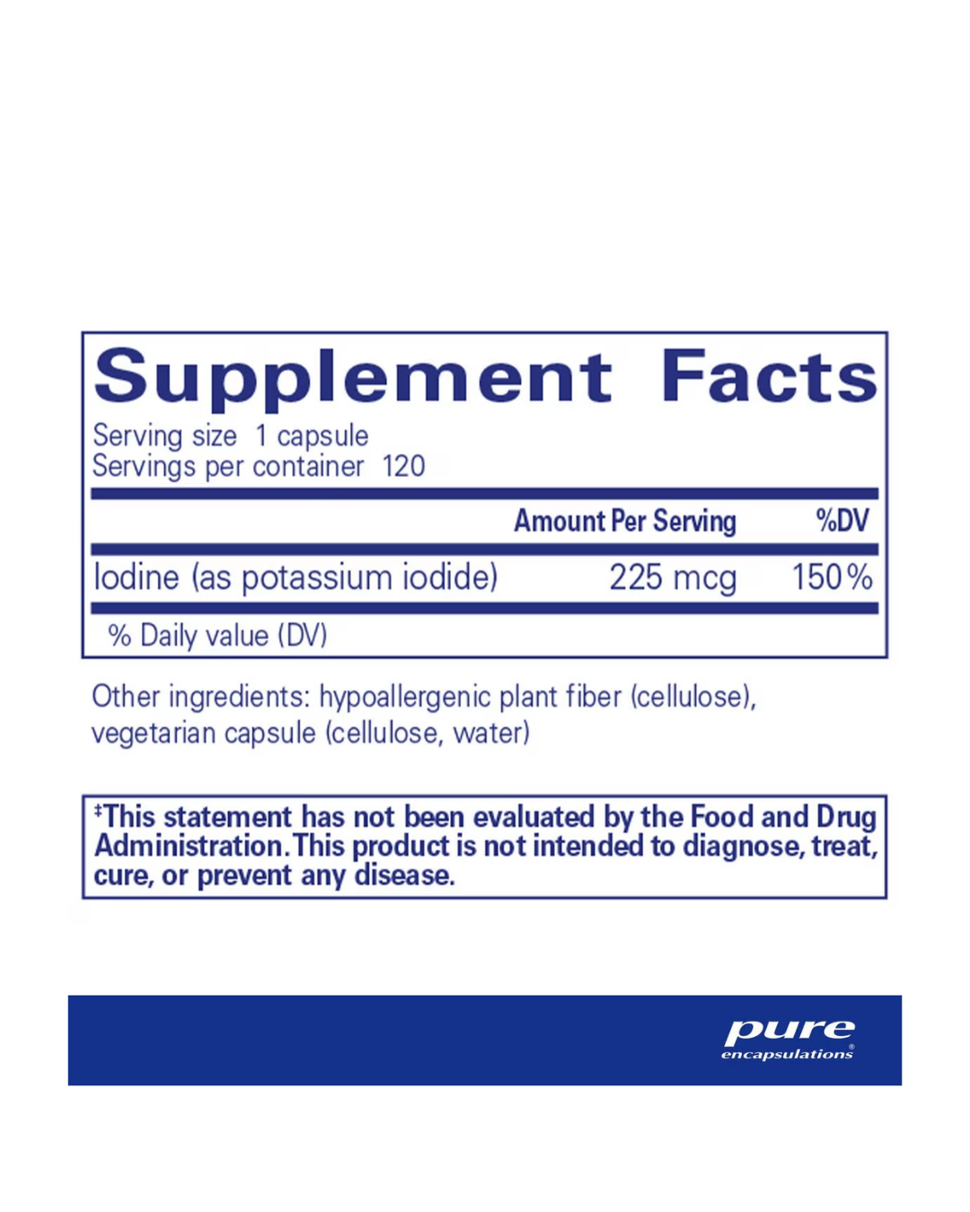Pure Encapsulations Iodine potassium iodide supplement bottle design