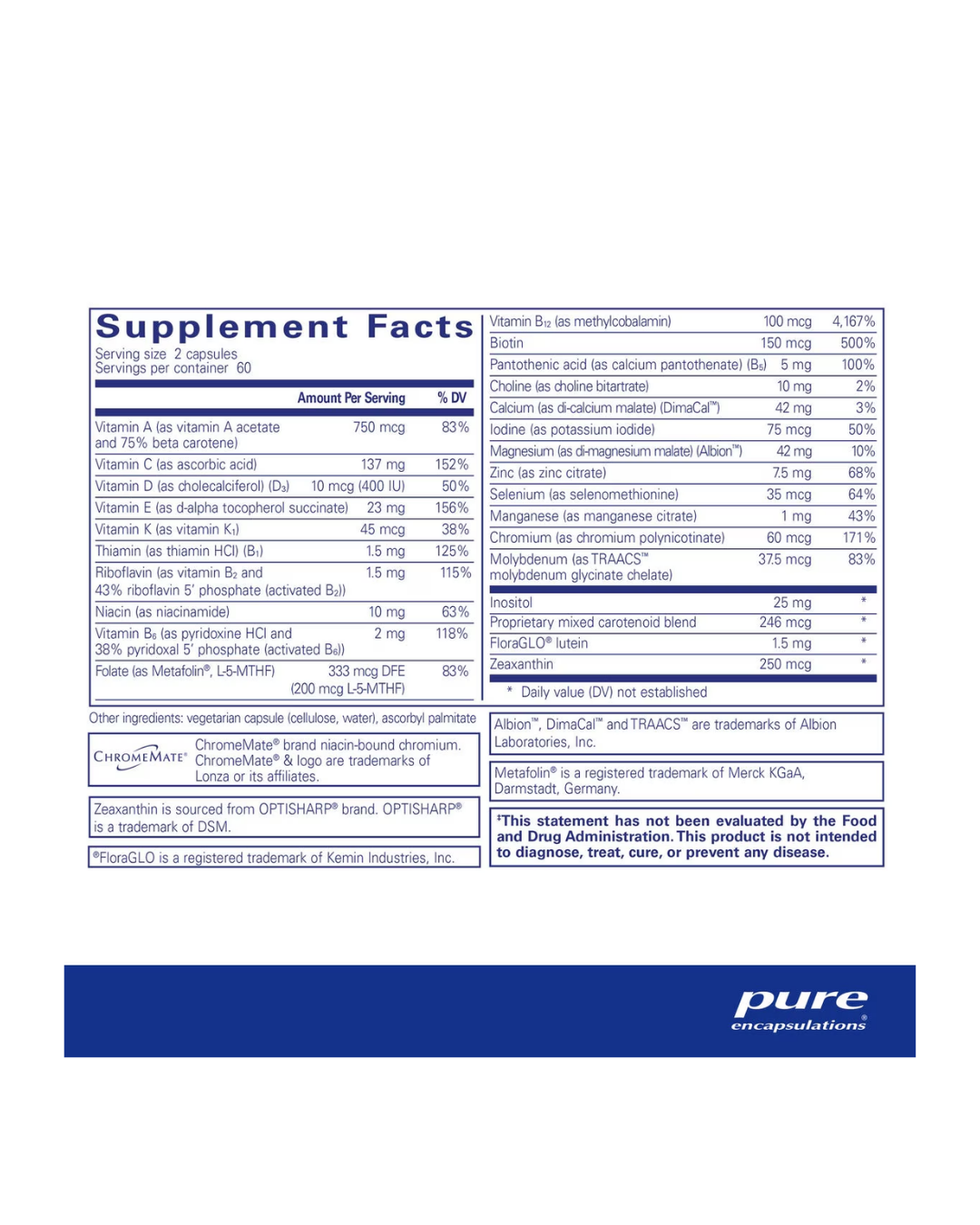 Pure Encapsulations Junior Nutrients supplement bottle packaging design