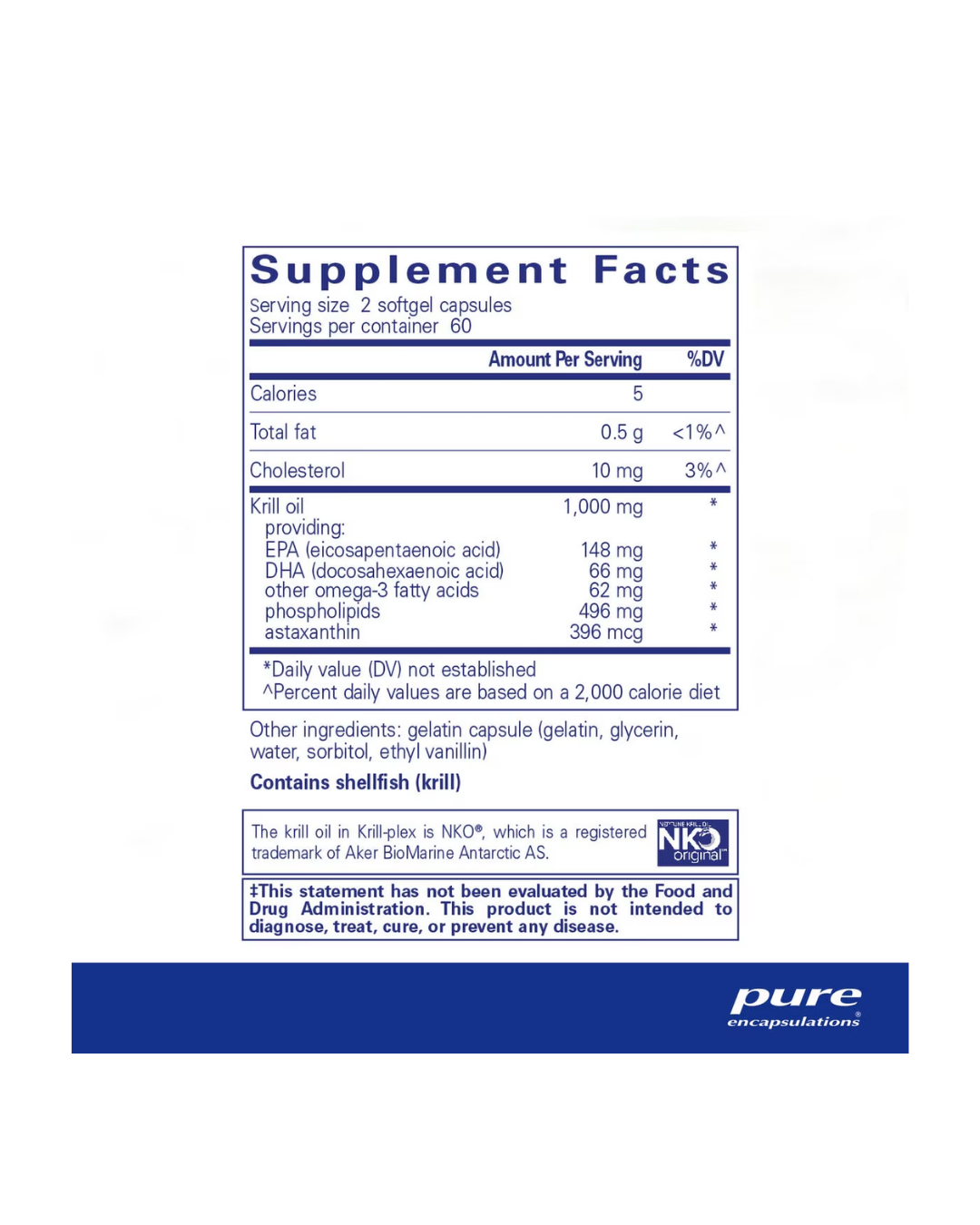 Pure Encapsulations Krill-plex supports heart, brain, and joint health