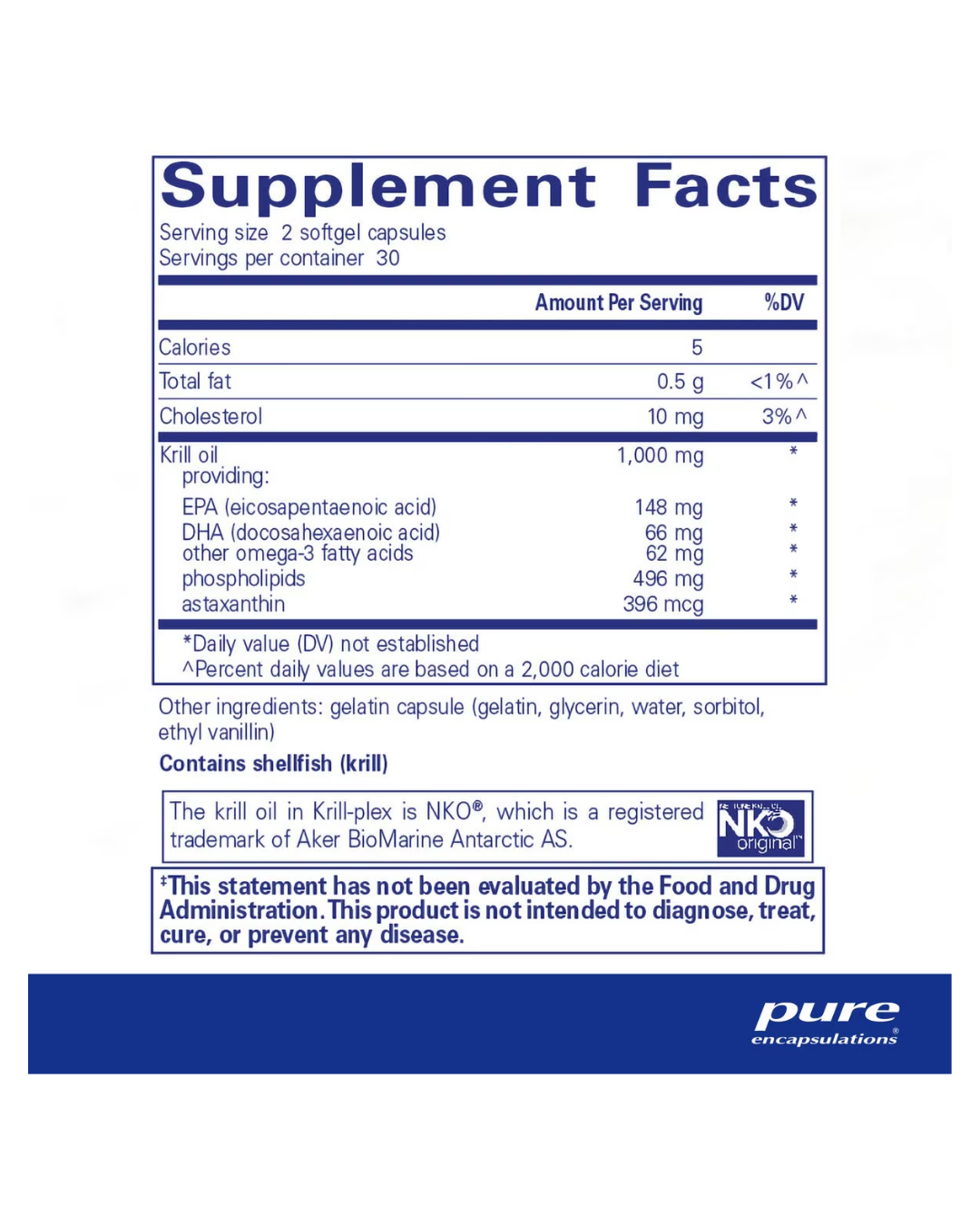 Pure Encapsulations Krill-plex supplement bottle front label
