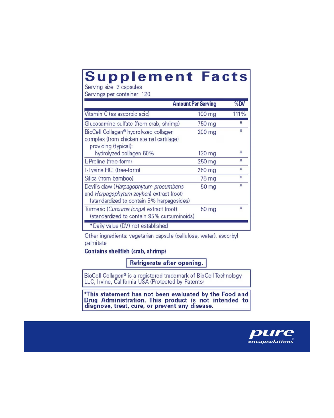 Pure Encapsulations Ligament Restore supplement bottle packaging