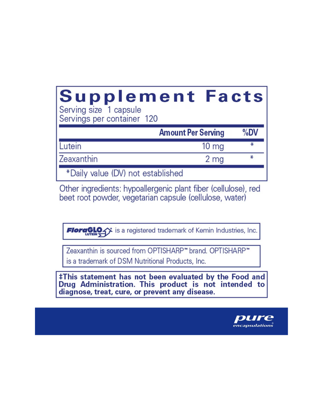 Pure Encapsulations Lutein Zeaxanthin supports eye and vision health