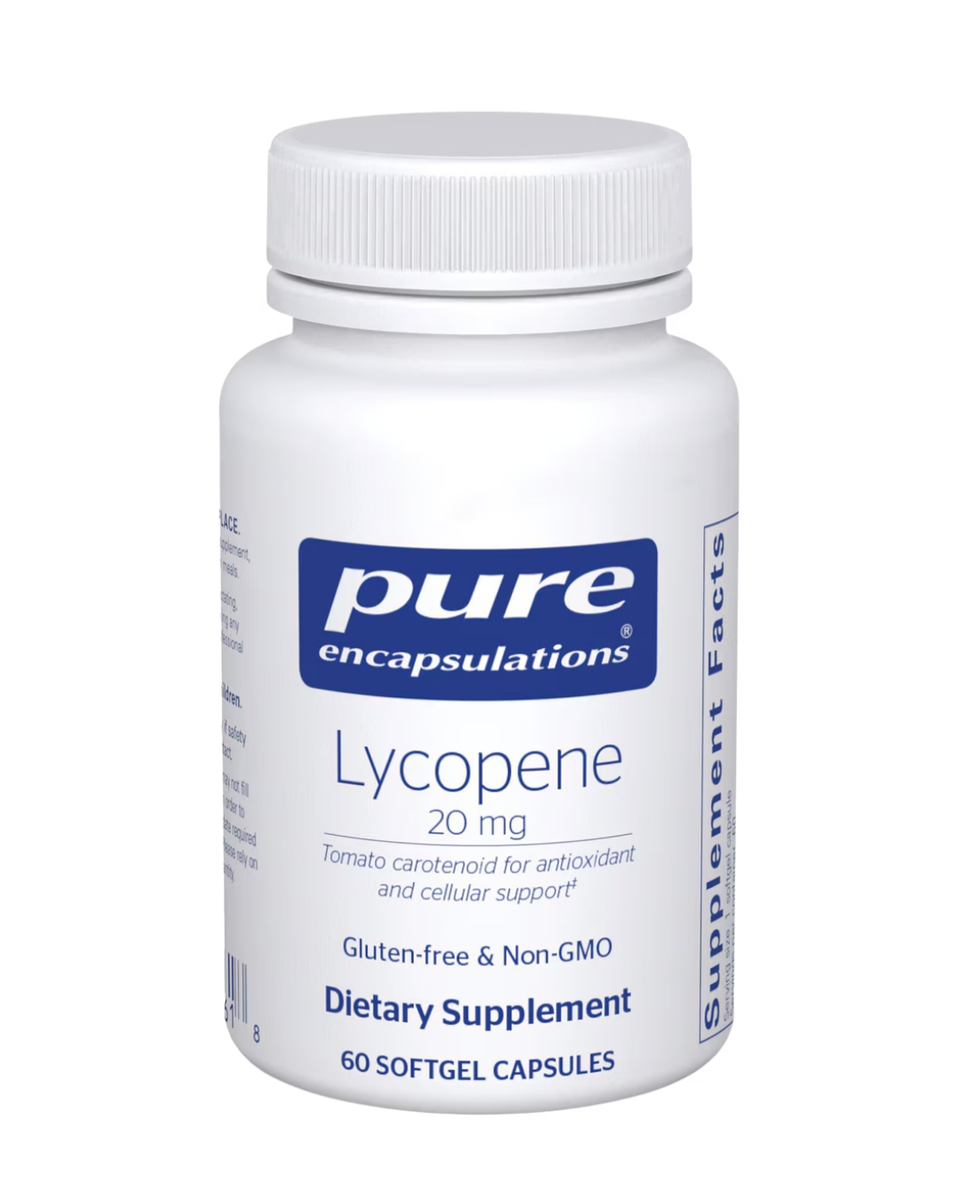 Pure Encapsulations LVR Formula label showing supplement facts and usage information