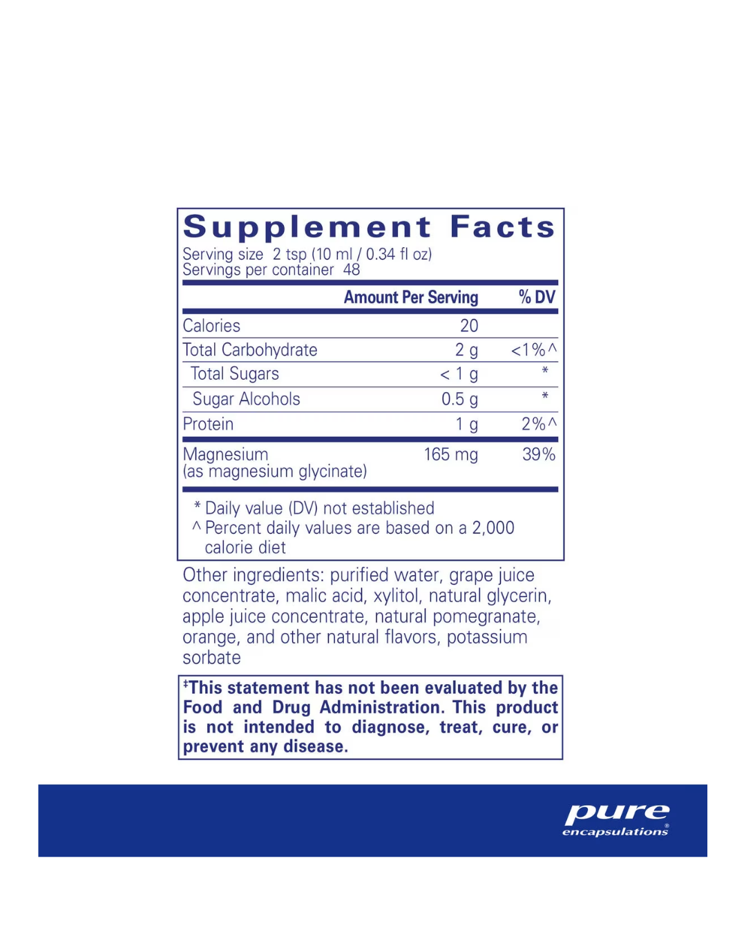 Pure Encapsulations Magnesium Glycinate liquid 480 ml