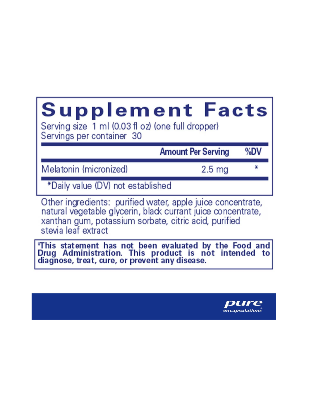 Pure Encapsulations Melatonin Liquid 30 ml