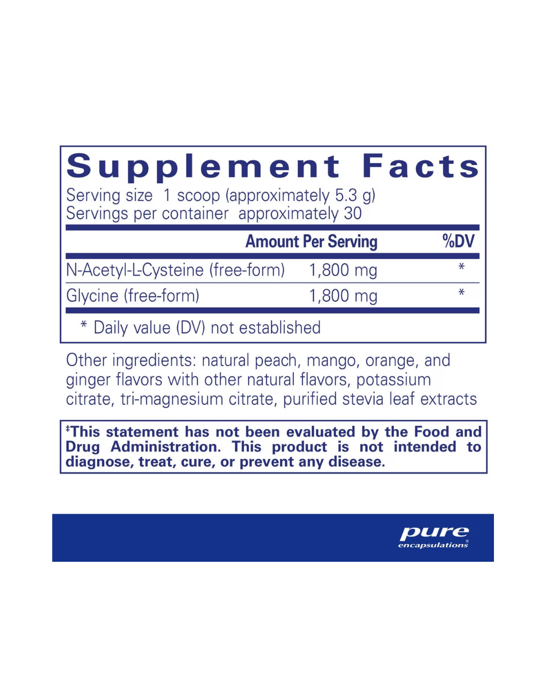 Pure Encapsulations NAC + Glycine Powder supplement packaging image