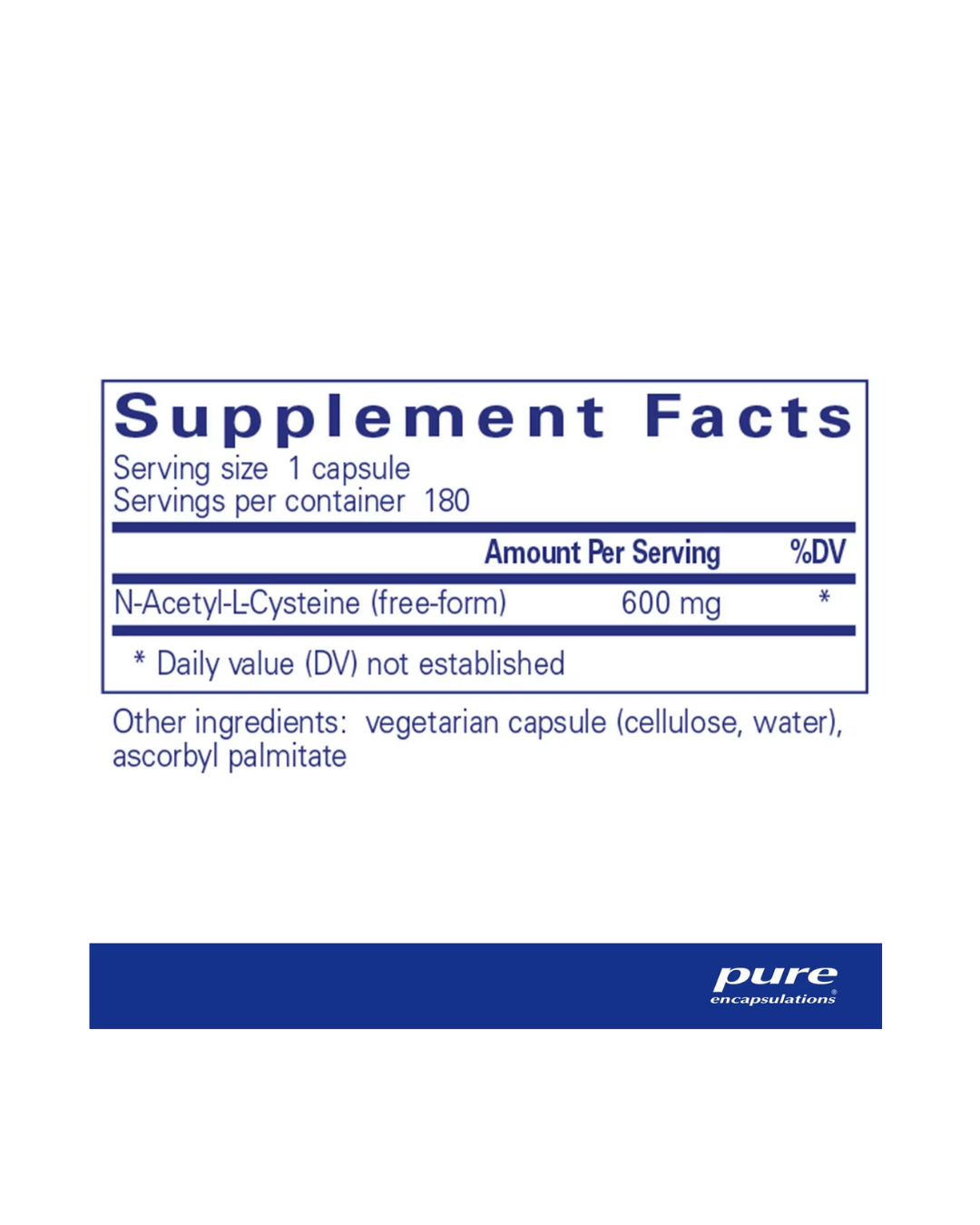 Pure Encapsulations NAC (n-acetyl-l-cysteine) 600 mg