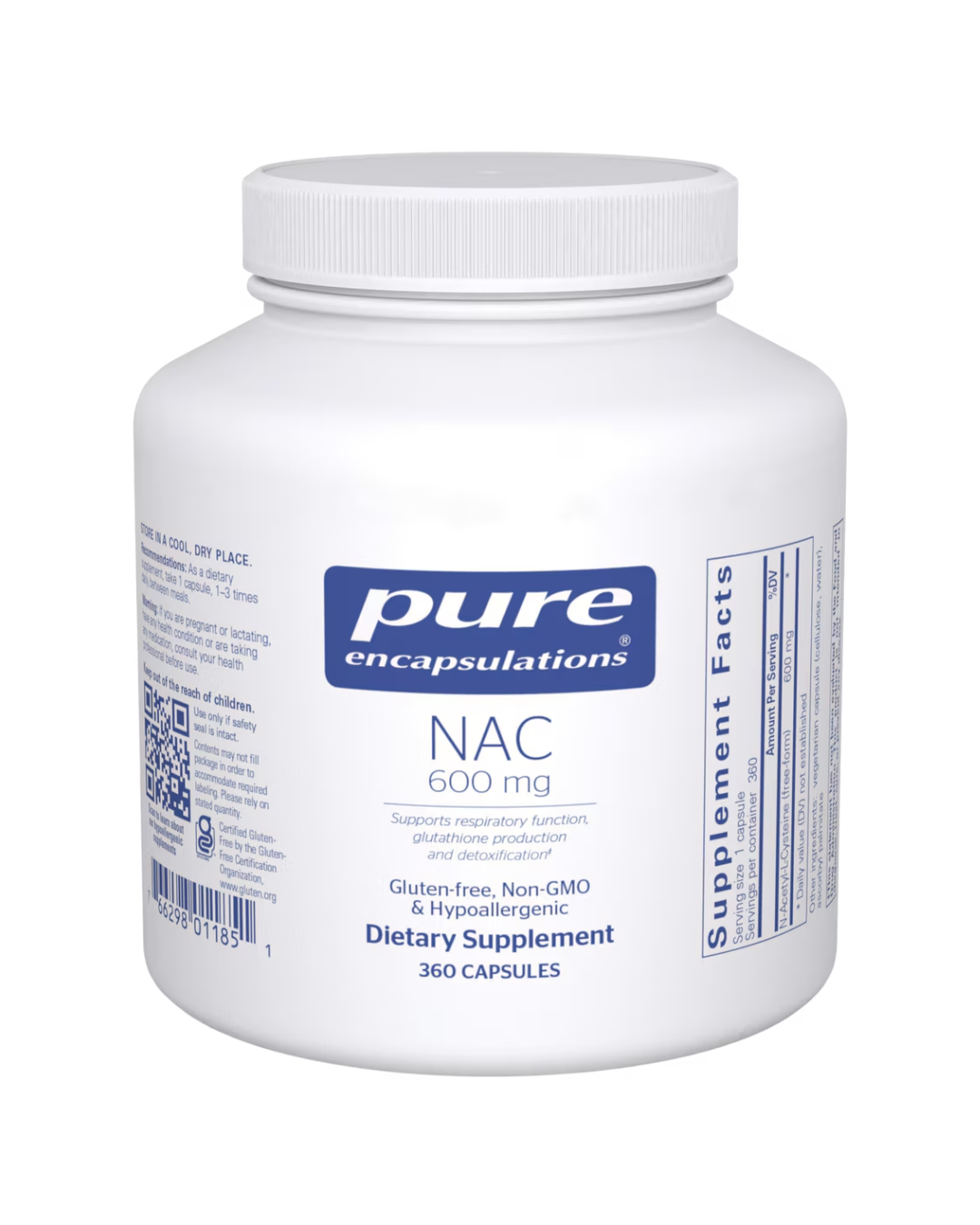 Pure Encapsulations NAC (n-acetyl-l-cysteine) 600 mg