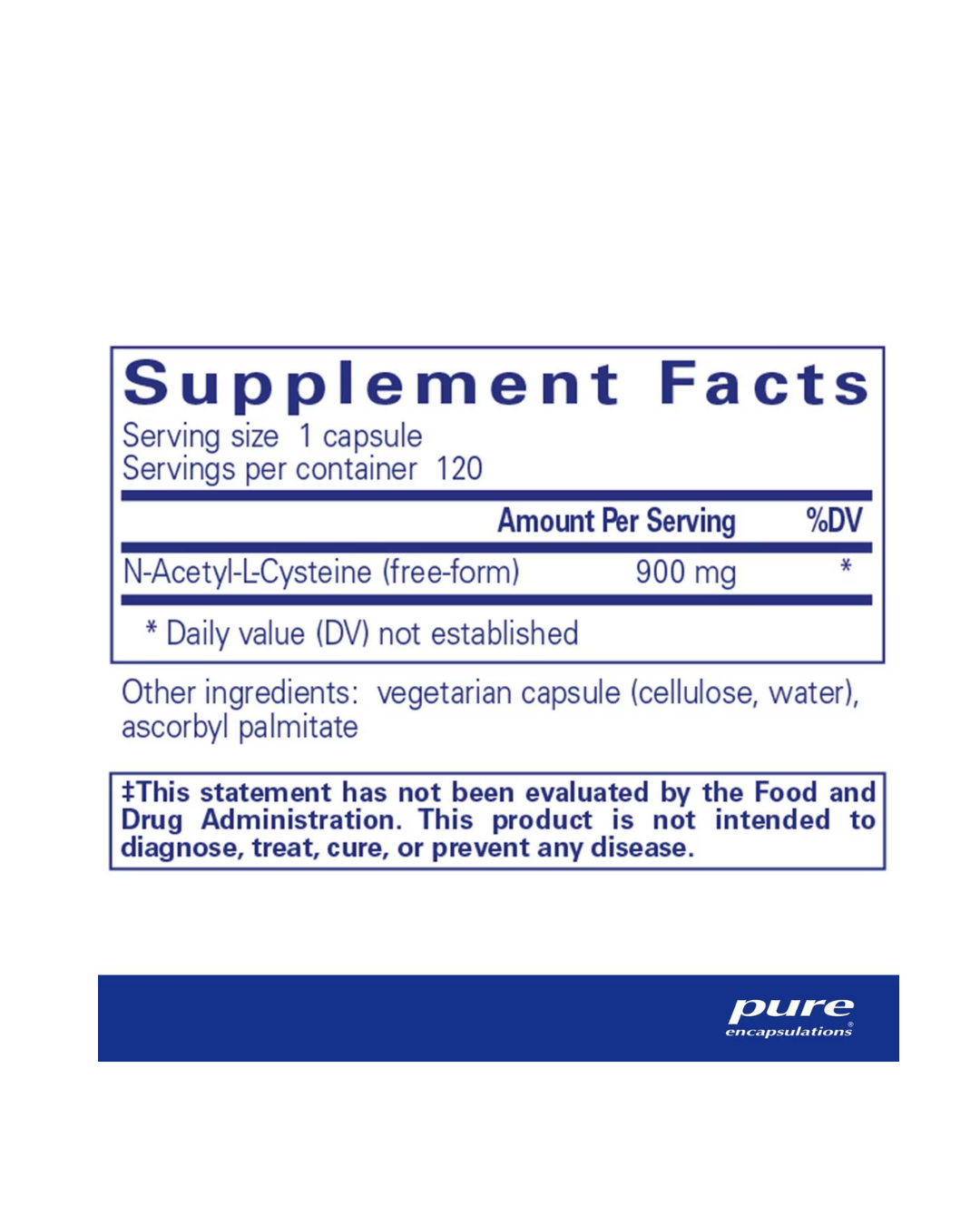 Pure Encapsulations NAC (n-acetyl-l-cysteine) 900 mg