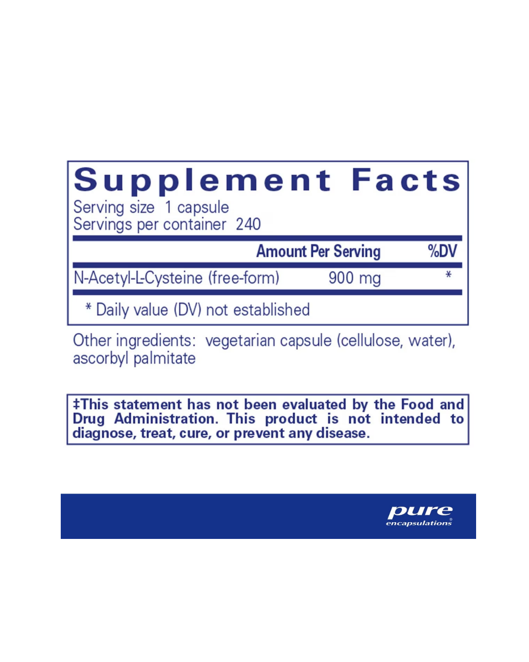 Pure Encapsulations NAC (n-acetyl-l-cysteine) 900 mg