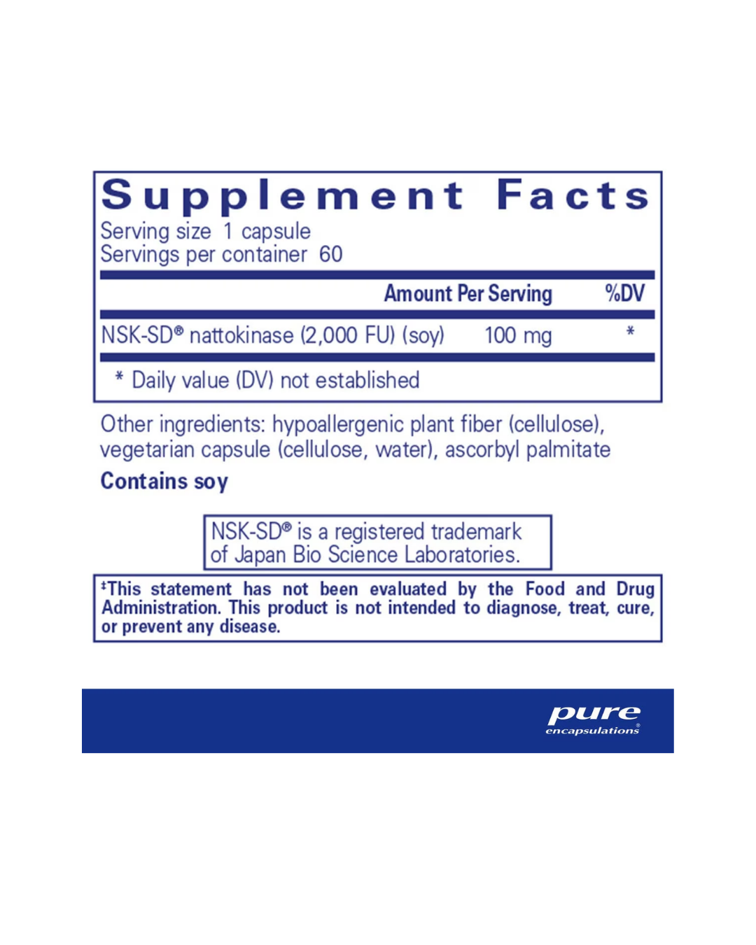 Pure Encapsulations NSK-SD® (Nattokinase) 100 mg