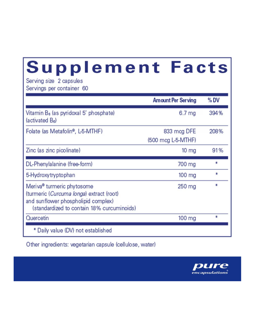 Pure Encapsulations NeuroPure supplement bottle label design