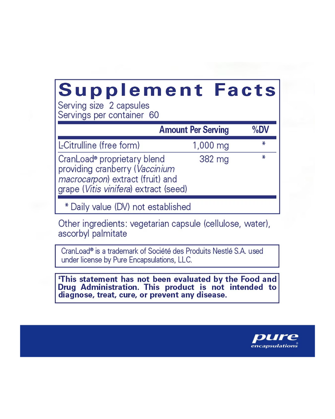 Pure Encapsulations Nitric Oxide Ultra capsules supplement bottle design