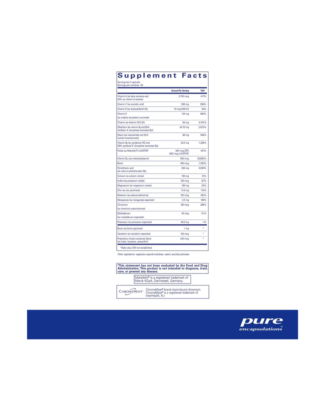 Pure Encapsulations Nutrient 950® without Iron