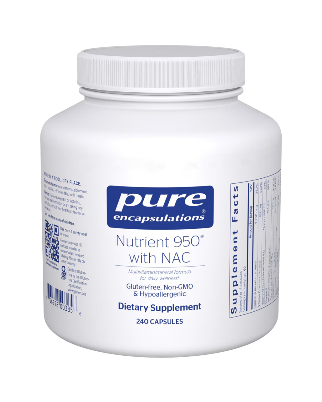 Pure Encapsulations Nutrient 950® with NAC 240's