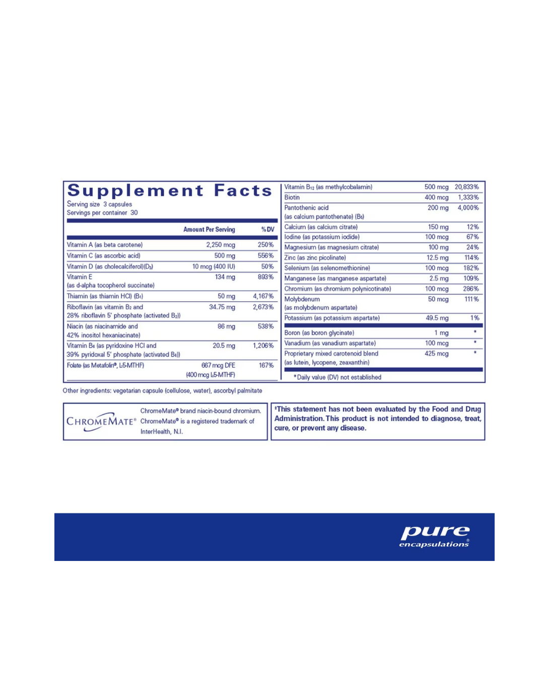 Pure Encapsulations Nutrient 950® without Copper & Iron