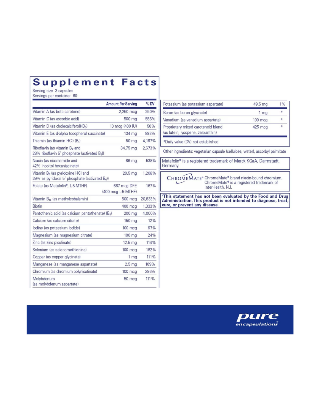 Pure Encapsulations Nutrient 950® without Iron
