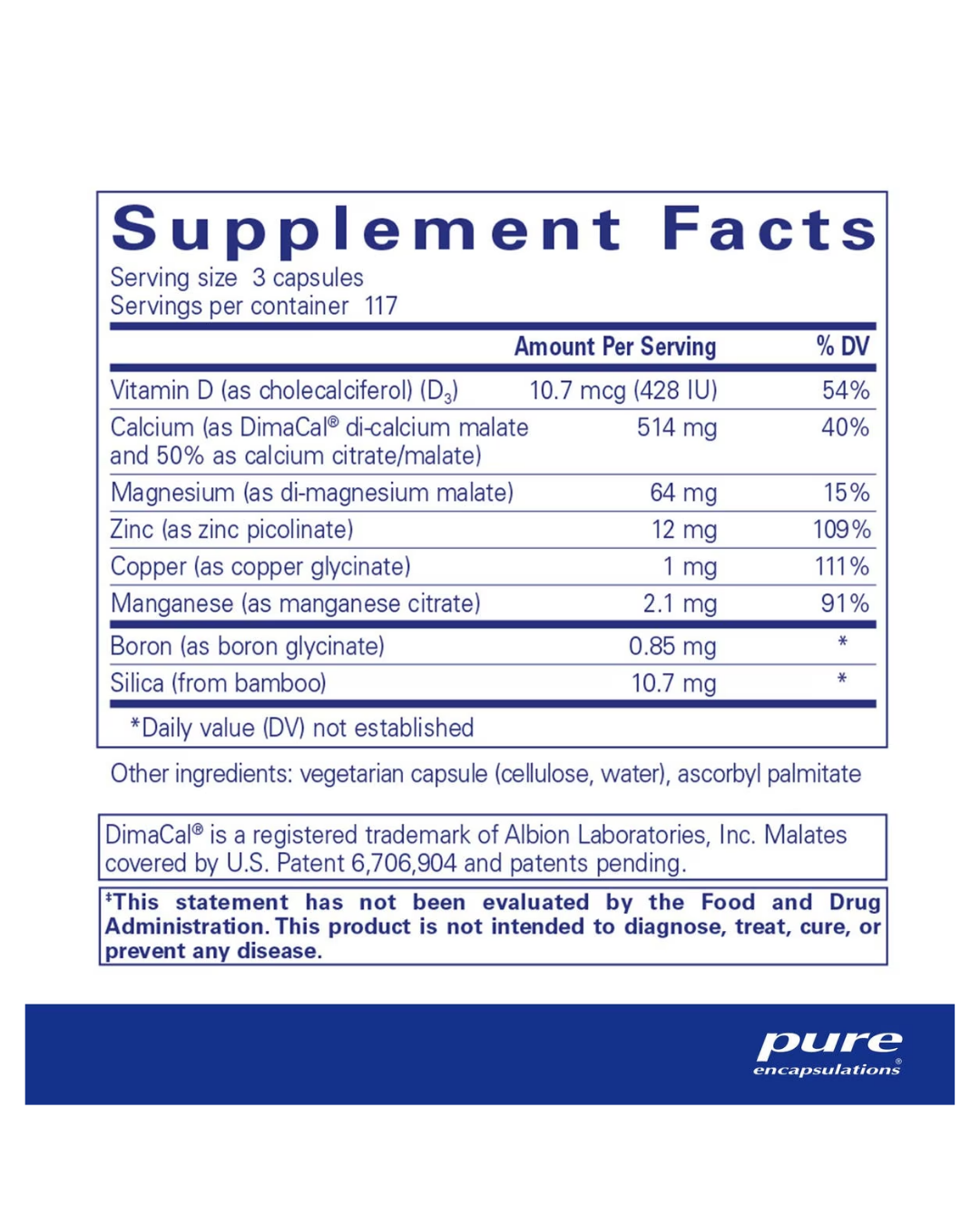 Pure Encapsulations OsteoBalance supplement container packaging image