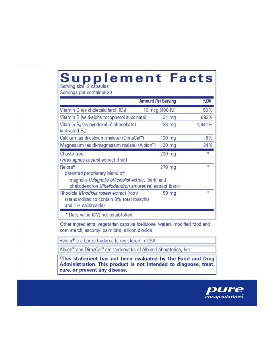 Pure Encapsulations PMS Essentials supplement container packaging design