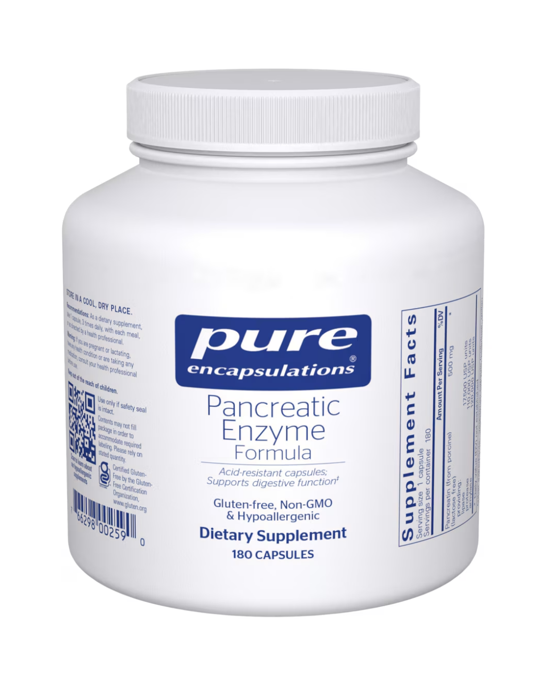 Pure Encapsulations Pancreatic Enzyme Formula supports healthy digestion and nutrient absorption