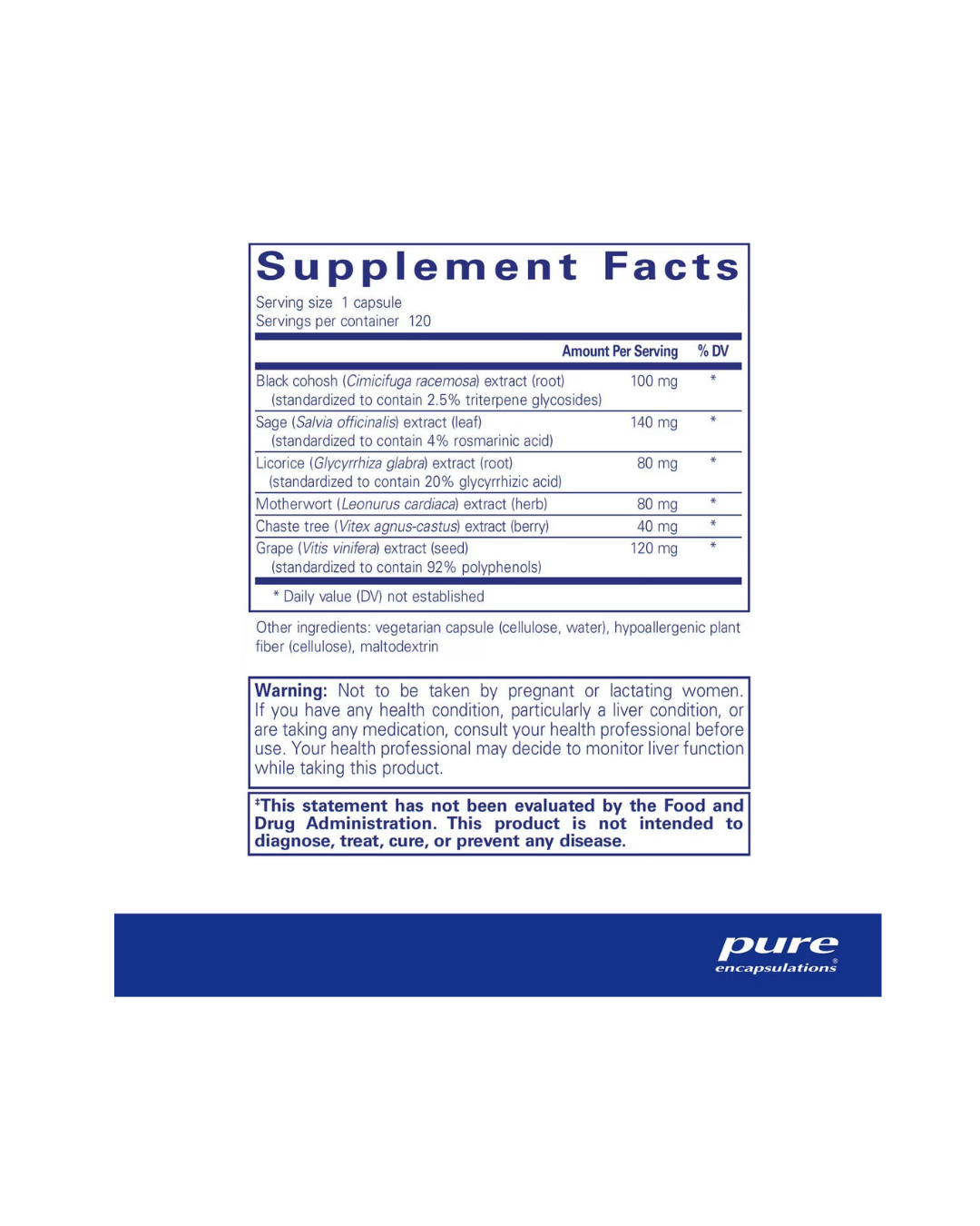 Pure Encapsulations PhytoBalance II supplement bottle label packaging