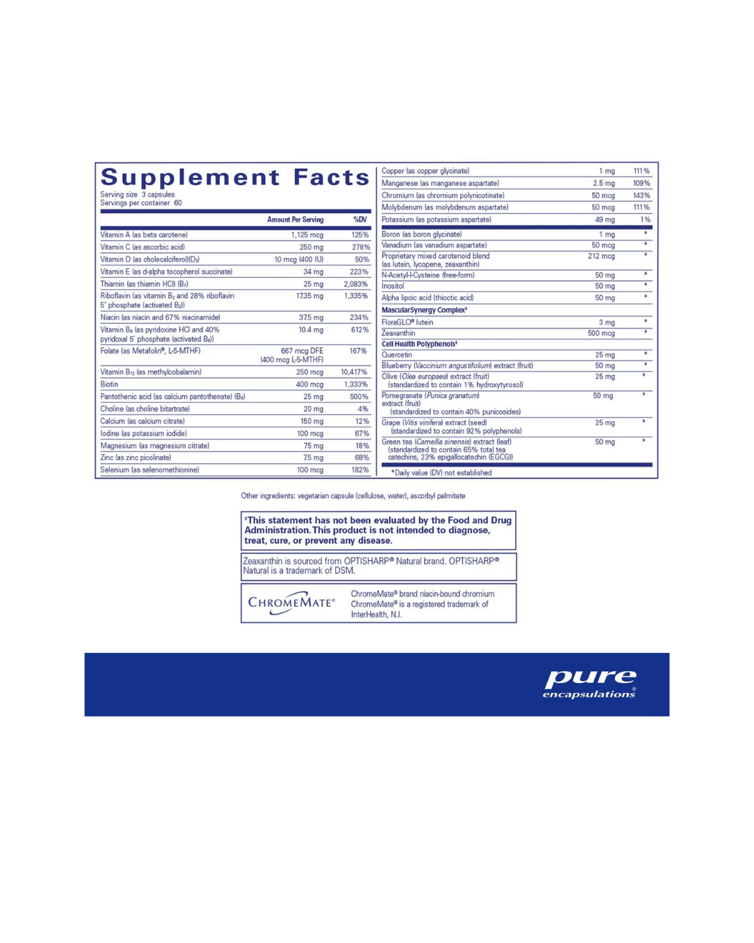 Pure Encapsulations Polyphenol Nutrients supplement packaging bottle image