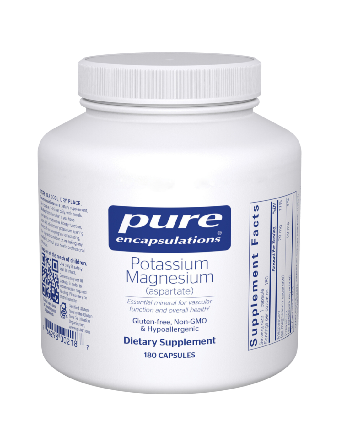 Pure Encapsulations Potassium Magnesium aspartate supports cardiovascular and muscle health