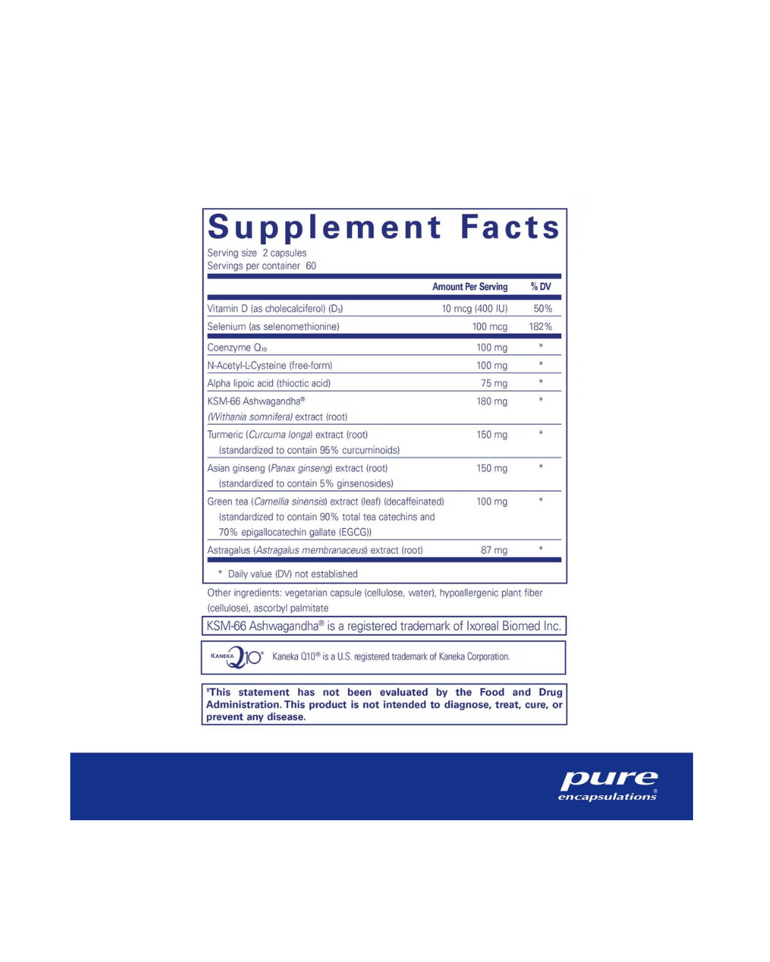 Pure Encapsulations PureCell supplement bottle packaging design