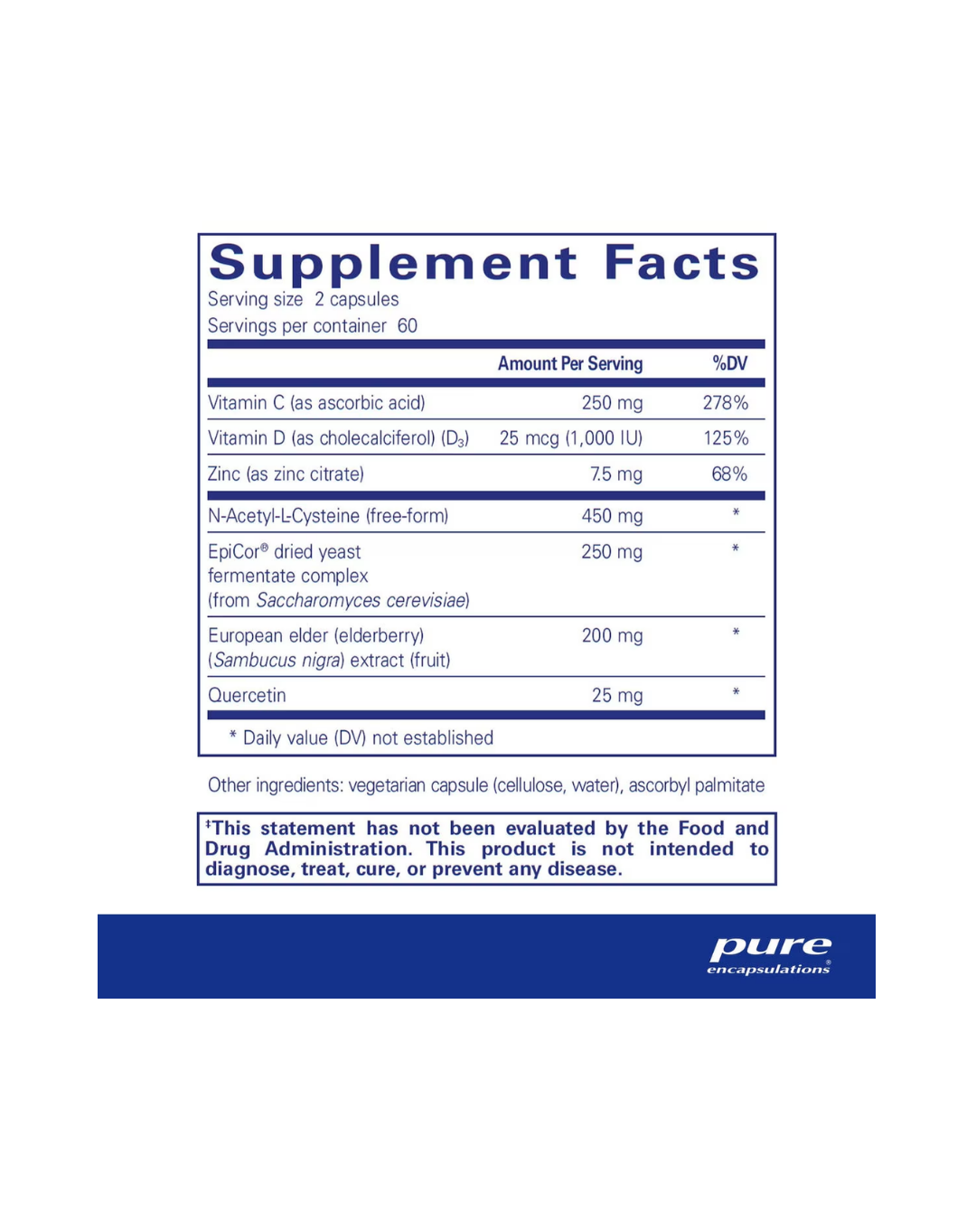 Pure Encapsulations PureDefense w/NAC supplement bottle front packaging