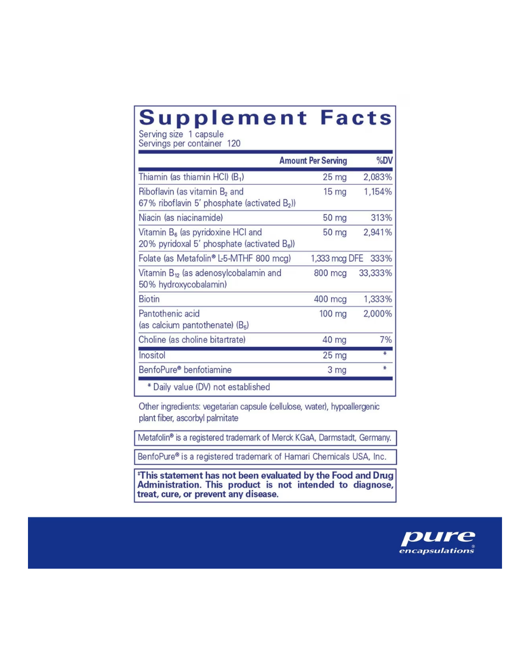 Pure Encapsulations PureGenomics® B-Complex 120's
