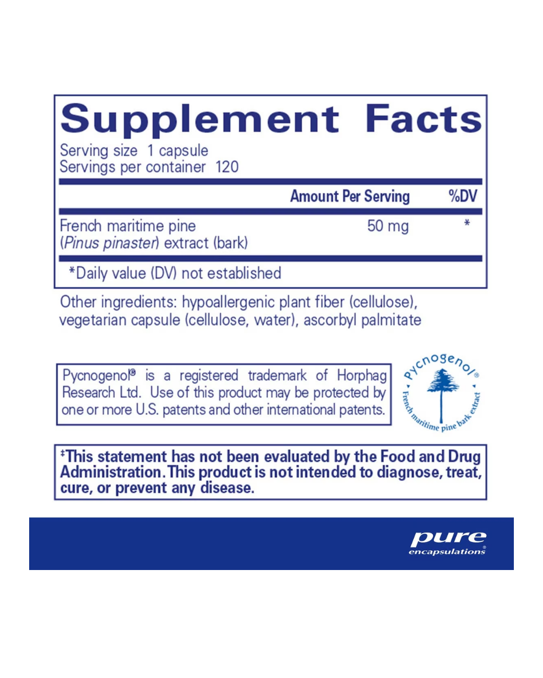 Pure Encapsulations Pycnogenol® 50 mg