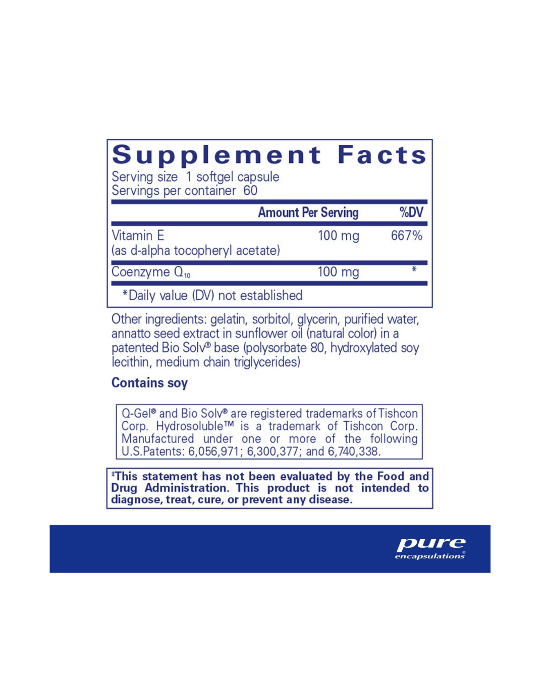 Pure Encapsulations Q-Gel® (Hydrosoluble™ CoQ10) 100 mg 60's
