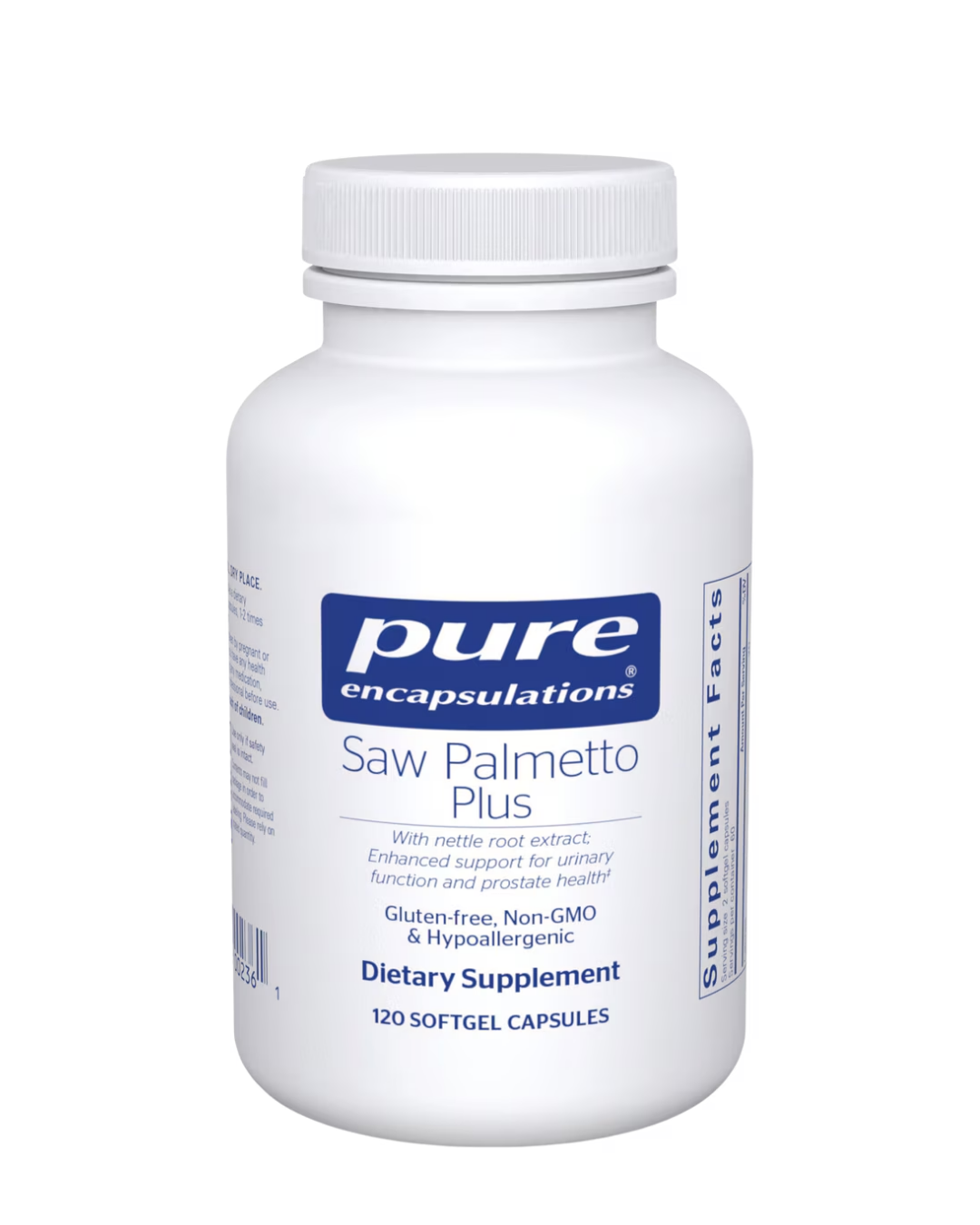Pure Encapsulations Saw Palmetto Plus supports healthy prostate function and men’s wellness