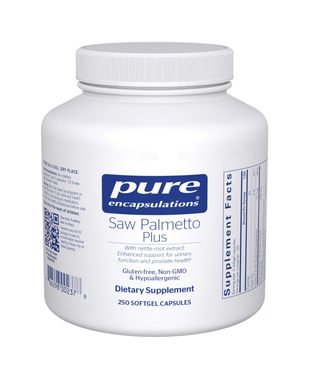 Pure Encapsulations Saw Palmetto Plus supports healthy prostate function and men’s wellness