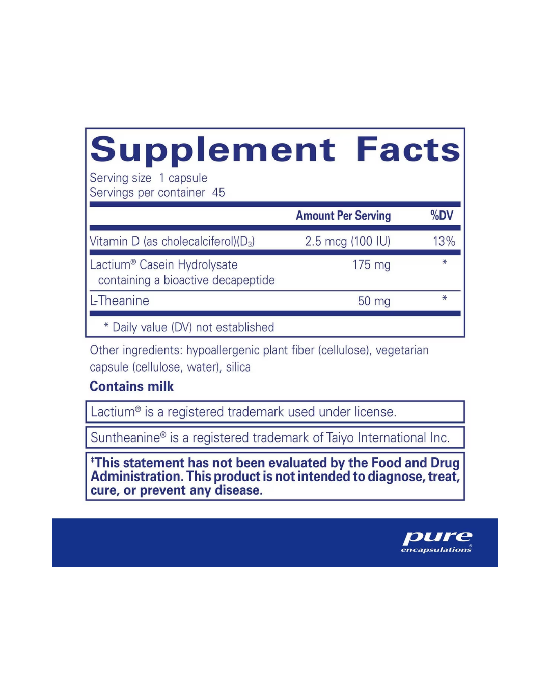 Pure Encapsulations Sereniten Plus supplement bottle with product label