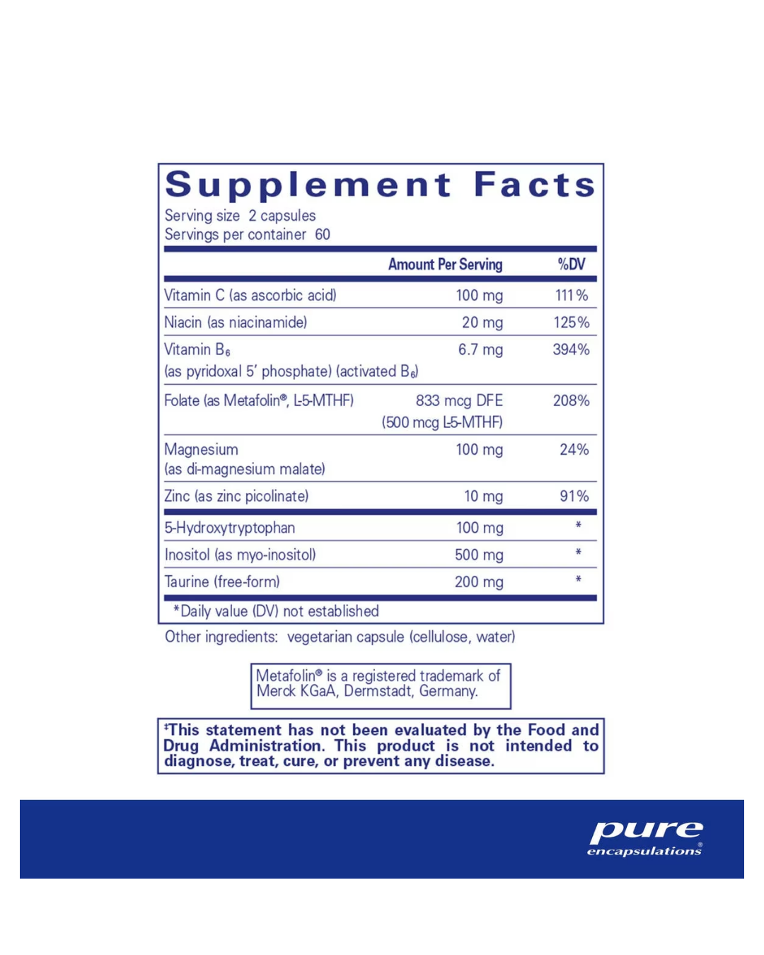 Pure Encapsulations SeroPlus supplement packaging bottle design